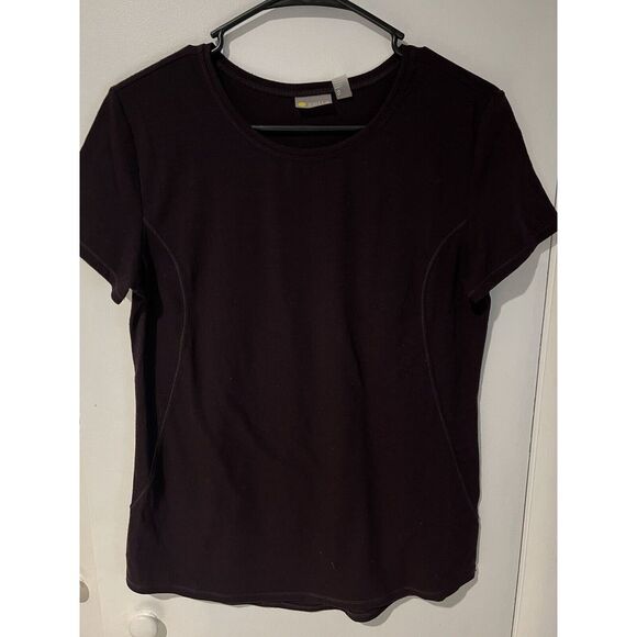 Zella Shirt Womens Small Short Sleeve Crew Neck Purple Plum Stretch Outdoors Gym - Picture 1 of 4